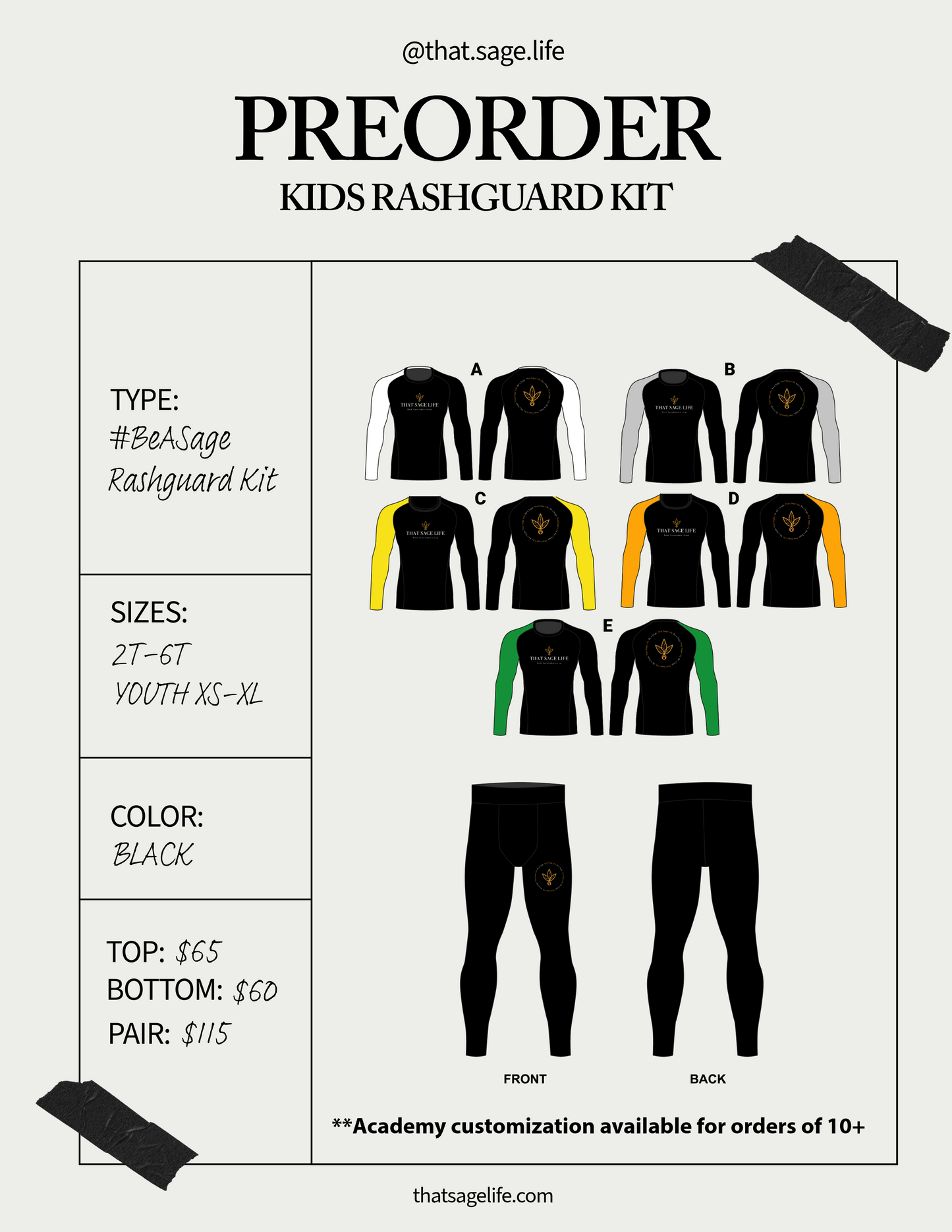 Kids Jiu Jitsu Ranked Rashguard